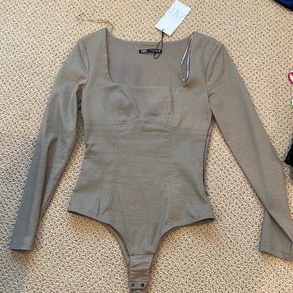 Zara Tops - ZARA beige bodysuit